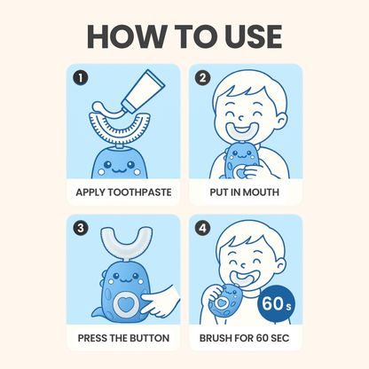 PequeNido™ Cepillo de dientes ultrasónico en forma de U de 360°