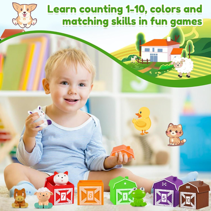 PequeNido™ Conjunto Montessori de animales de granja (20 piezas)