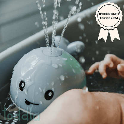 PequeNido™ Juguete de baño con ballena – Diversión salpicante para la hora del baño