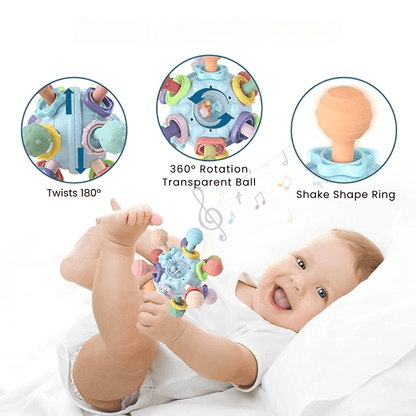 PequeNido™ Juguete de dentición sensorial – Mordedor suave multisensorial para calmar las encías del bebé