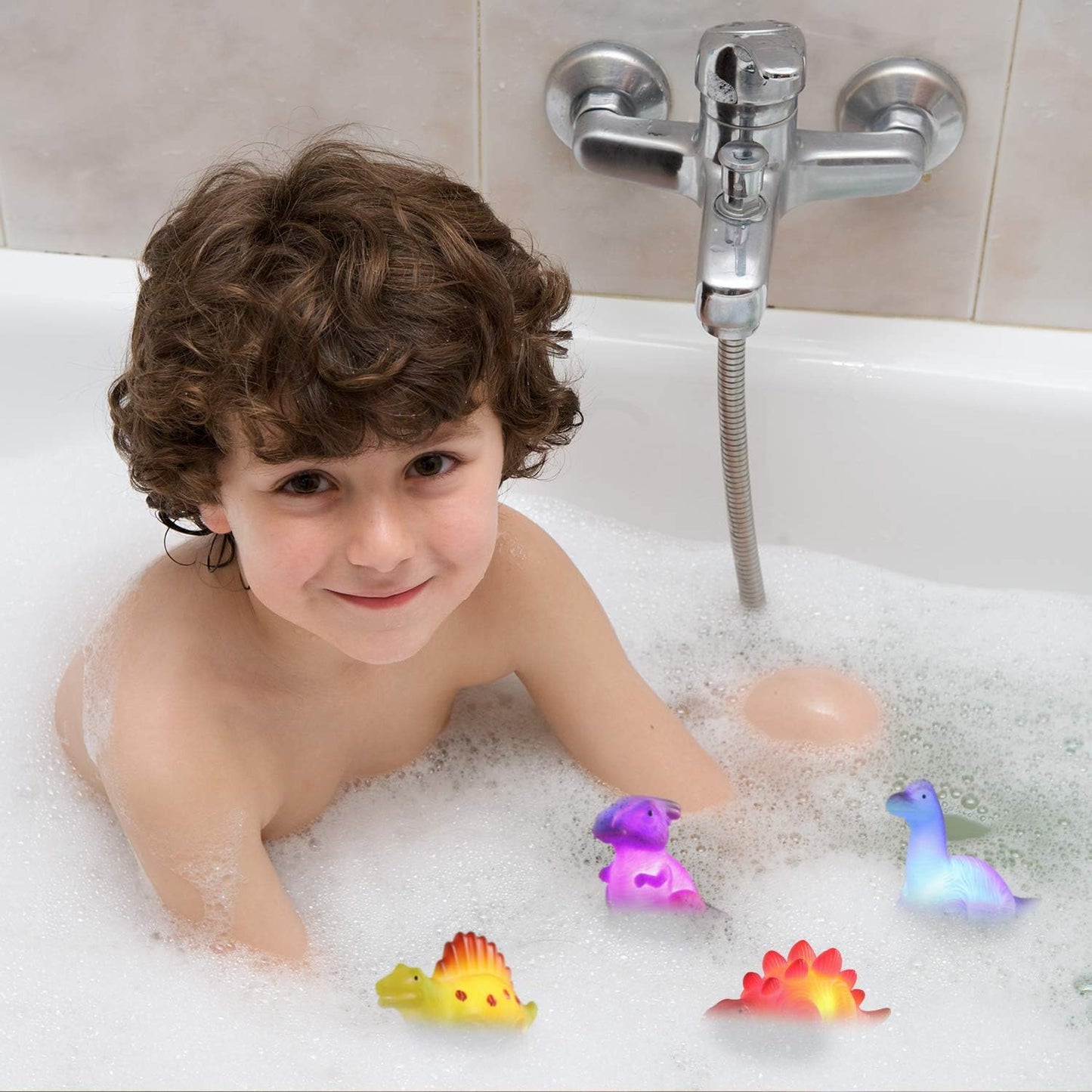 PequeNido™ Juguetes de baño de dinosaurios (6 piezas)