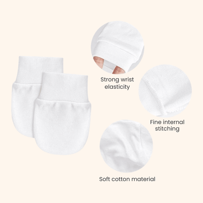 PequeNido™ Mitones para bebé sin arañazos – Paquete de 6 para protección suave y segura de las uñas