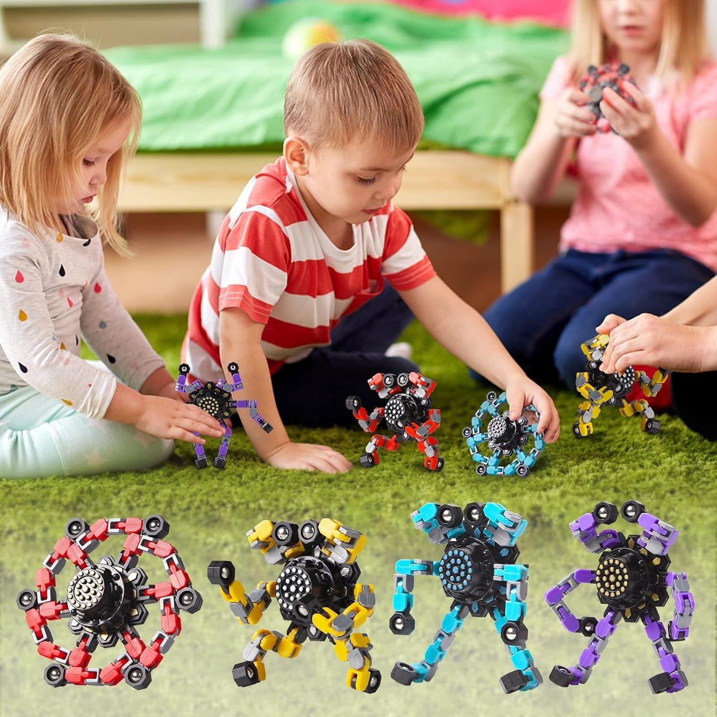 PequeNido™ Transformer Spinners Antiestrés (4 piezas)