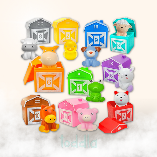 PequeNido™ Conjunto Montessori de animales de granja (20 piezas)